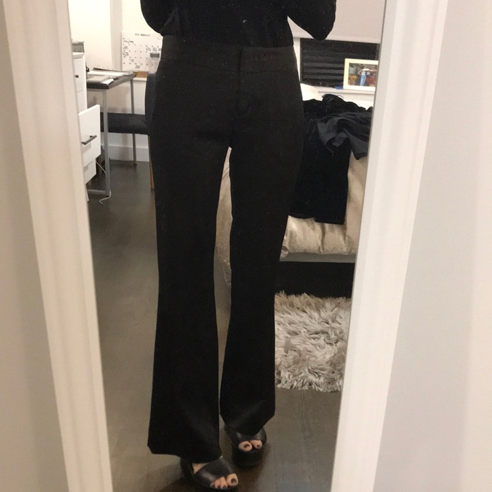 BCBG maxazria shiny bootleg dress pant